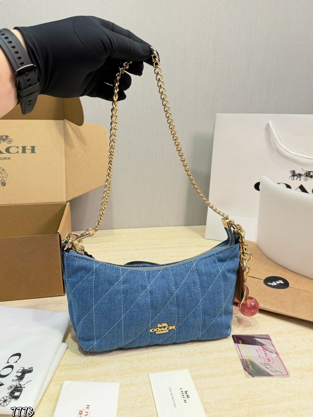 Coach blue underarm bag